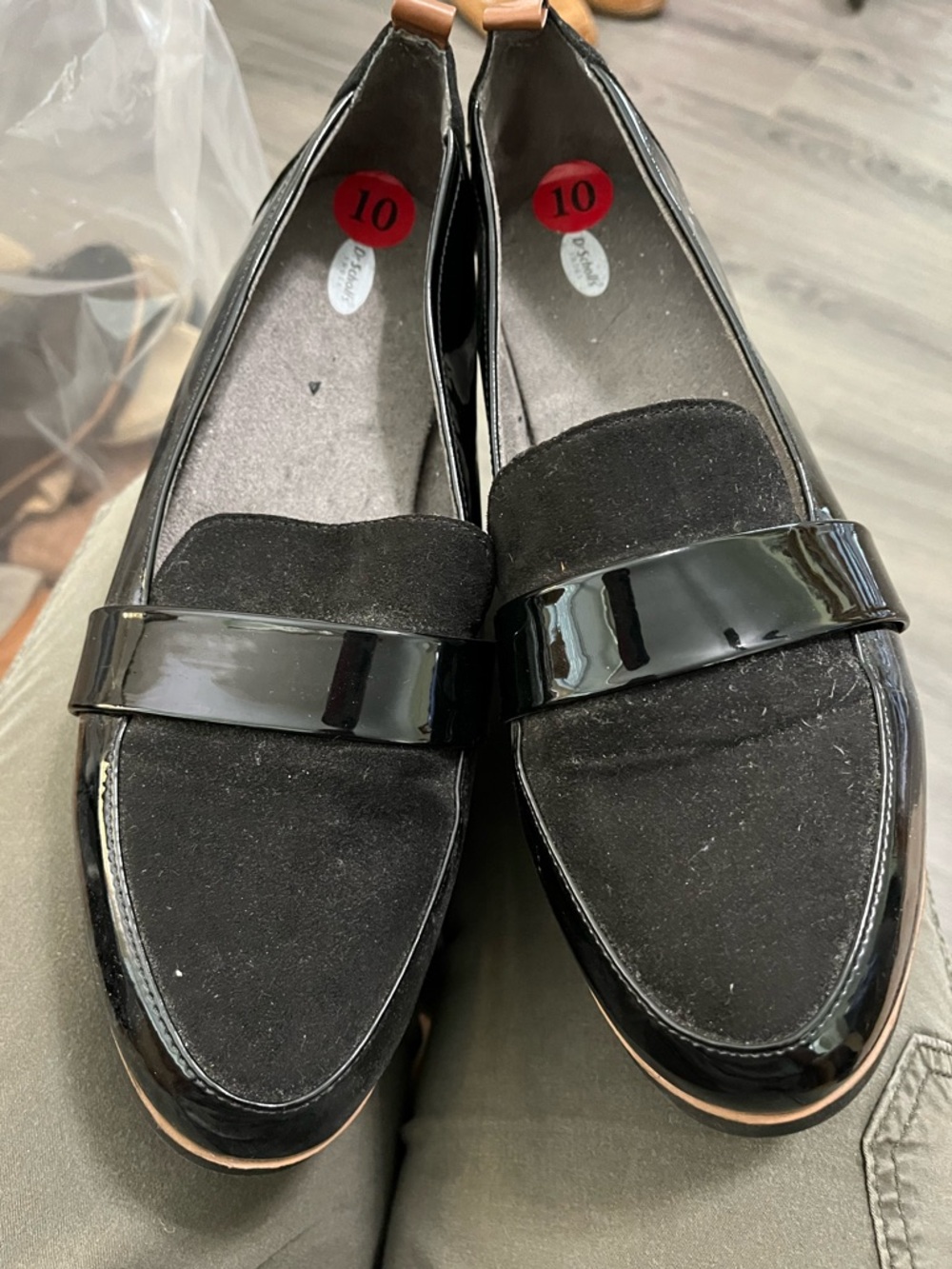 Dr. Scholl's Black Patent & Suede Loafers - Women's Slip-On Flats